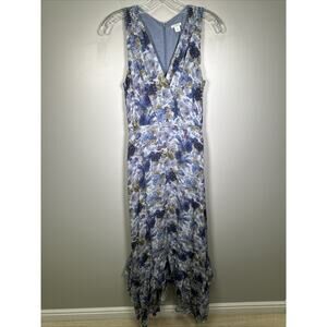 Sundance Champs‎ De Fleur Maxi Dress 8 Blue Floral Wedding Formal Classic
